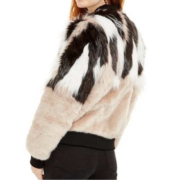 Say What? Juniors mixed faux fur Bomber Jacket - Picture 6 of 7